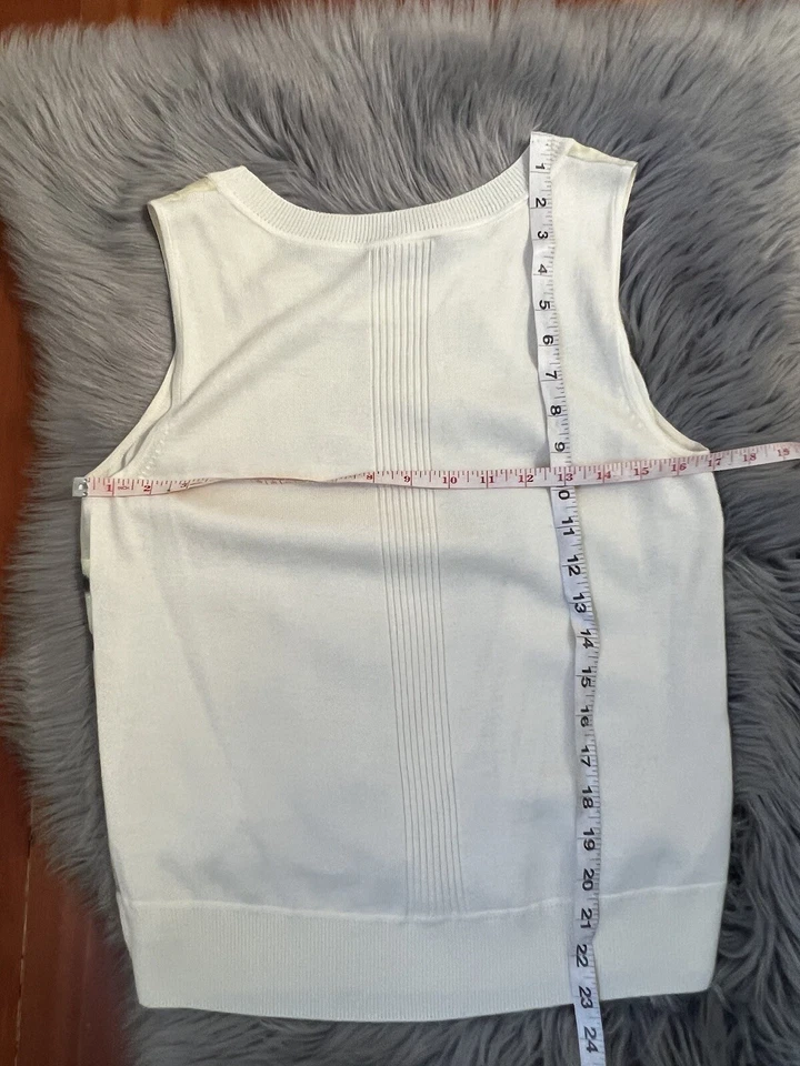 Blusa Top de cachemir sin mangas ST JOHN para mujer sin mangas vainilla talla múltiple S $395 nueva con etiquetas Foto 4 de 4