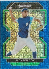 2022 Panini Prizm Jackson Cox Blue Prizm SP RC Colorado Rockies