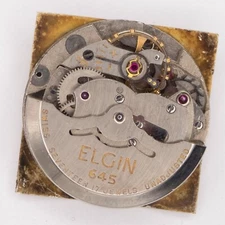 Vintage Elgin Caliber 645 17-Jewel Automatic Wristwatch Movement, Parts / Repair