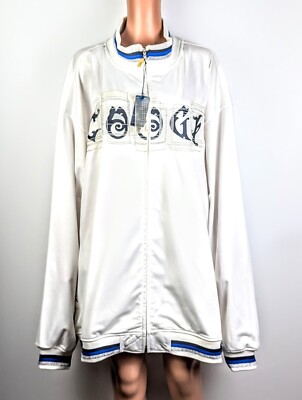 [NWT] COOGI Men's White Plus Size Zip Up Athletic/Bomber/Track Jacket size 5X