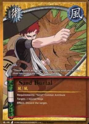 Sand Burial - J-100 - Rare - 1st Edition - Diamond Foil Curse of the Sand Played