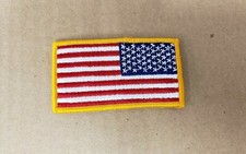 LOT OF 5 US American Flag Reverse Shoulder Patch Orange Border. MADE IN THE USA