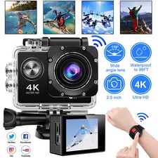 Action Kamera 4K Sport Camera WiFi Helmkamera Wasserdichte Unterwasser kamera DE