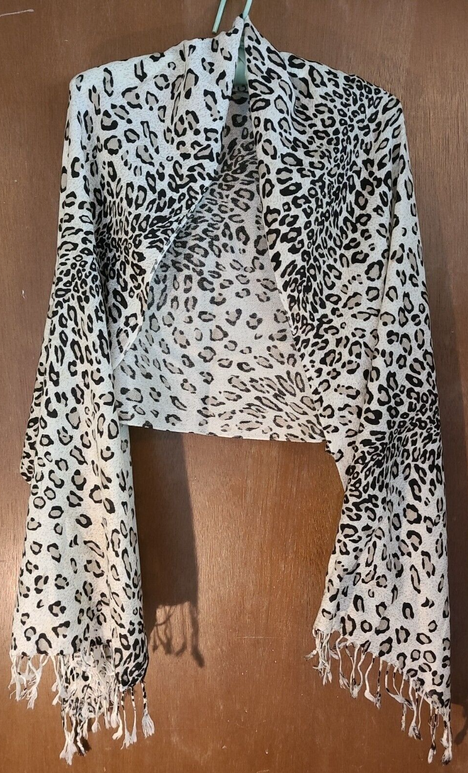 Vintage Oversized Leopard Print Long Scarf Shawl for Women