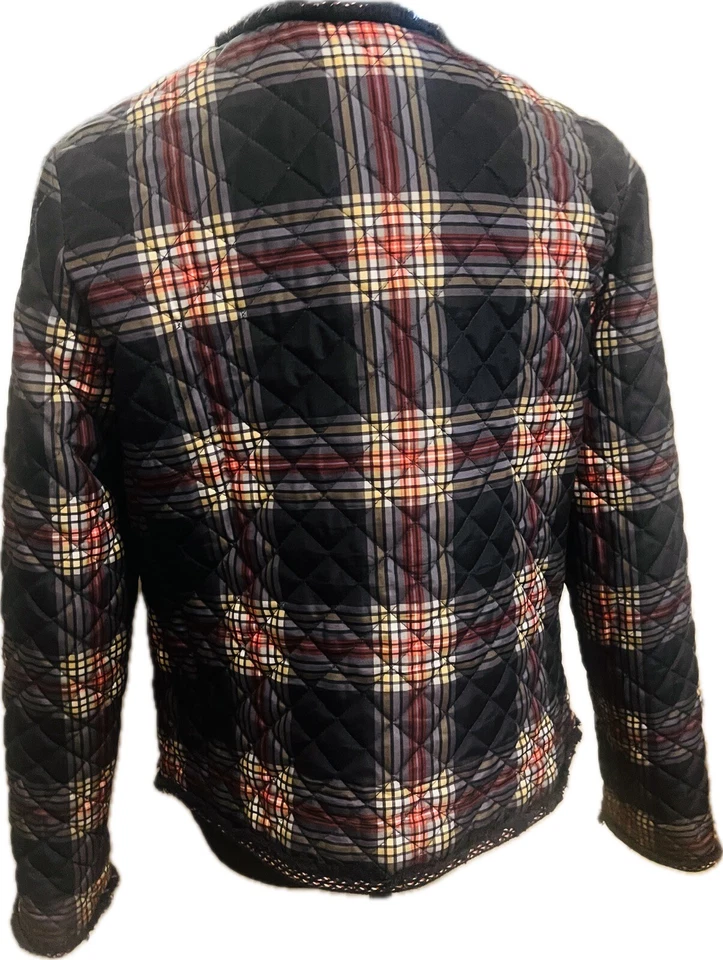 Chaqueta acolchada ligera acolchada con estampado a cuadros Crown & Ivy talla XS Foto 2 de 2