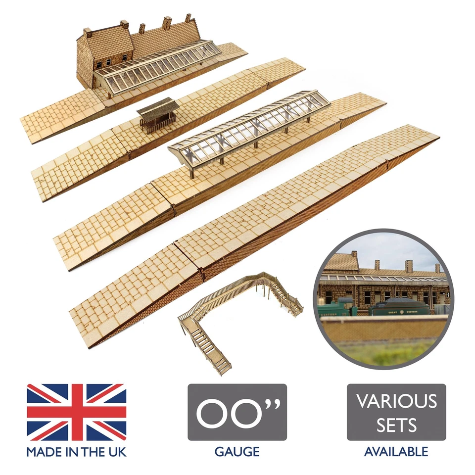 WWS Model Railway Station – OO Gauge Building Platform Footbridge Canopy Diorama - Image 2 of 4