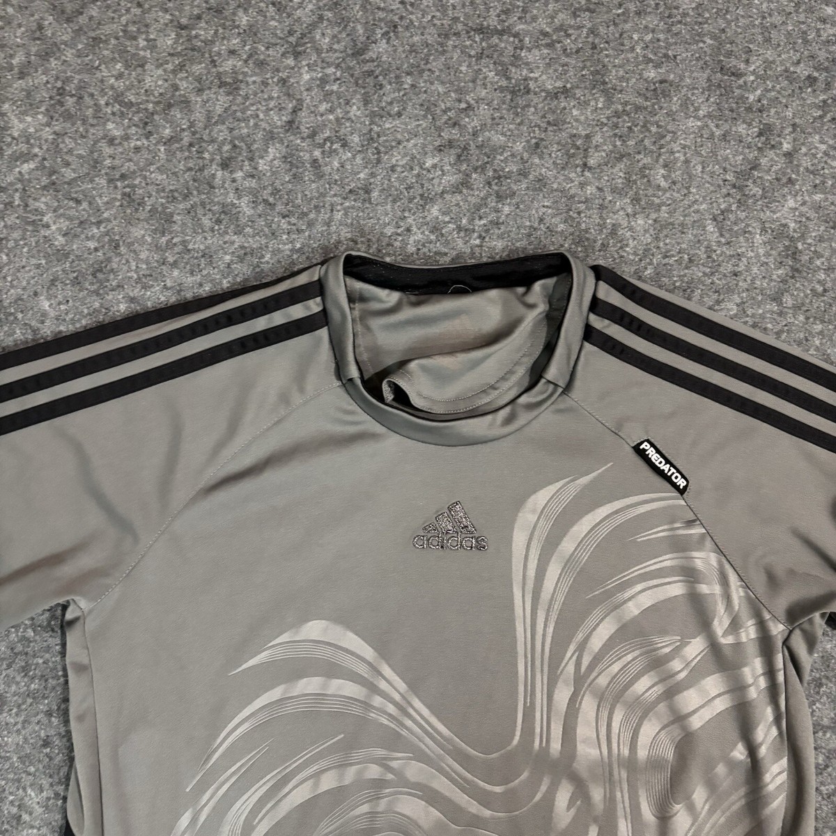 Adidas Predator Shirt Mens Small Gray Climalite Athletic Soccer