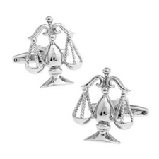 Silver Plated Scales of Justice Cufflinks &ndash; Solicitor Legal Profession Gift Bag