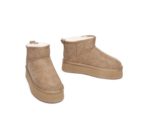 EVERAU® UGG Boots Women Genuine Sheepskin Wool Ankle Platform Nonslip Shoes Romi - Picture 29 of 40