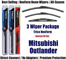 3-Pack Wipers Front Rear NeoForm 2011+ Mitsubishi Outlander Sport 16240/210/10B
