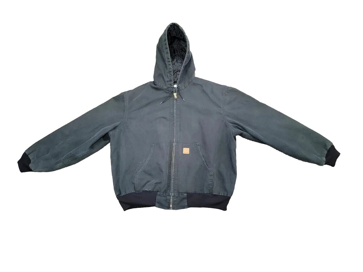 Carhartt J280 Black Canvas Work Jacket Coat Hooded Quilted Carhartt J280 Black Canvas Work Jacket Coat Hooded Quilted