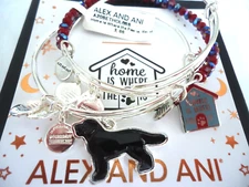 Alex and Ani HOME IS WHERE THE PAW IS SET OF 3 Charm Bangles New W/Tag Card Box