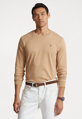 Polo Ralph Lauren Men's Soft Cotton Crewneck T-Shirt, Camel, 3LT