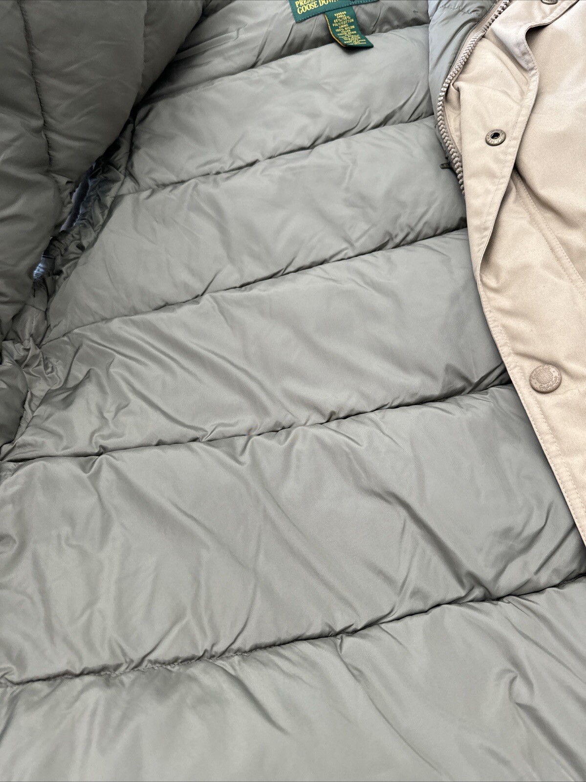 Cabela's Premier Northern Goose Down Filled Puffer Vest, Tan, Size L Tall