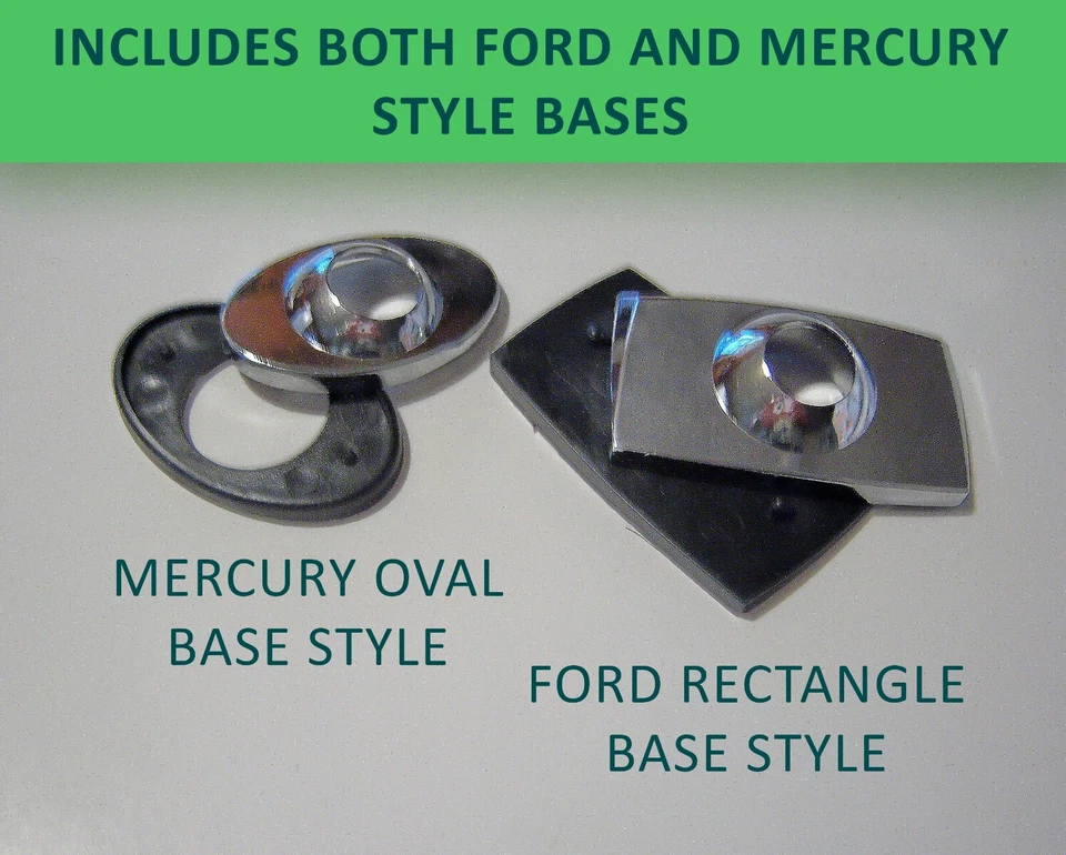 RADIO ANTENNA FORD MERCURY VINTAGE STYLE RECTANGLE BASE AM/FM REPLACEMENT NEW Foto 2 de 4