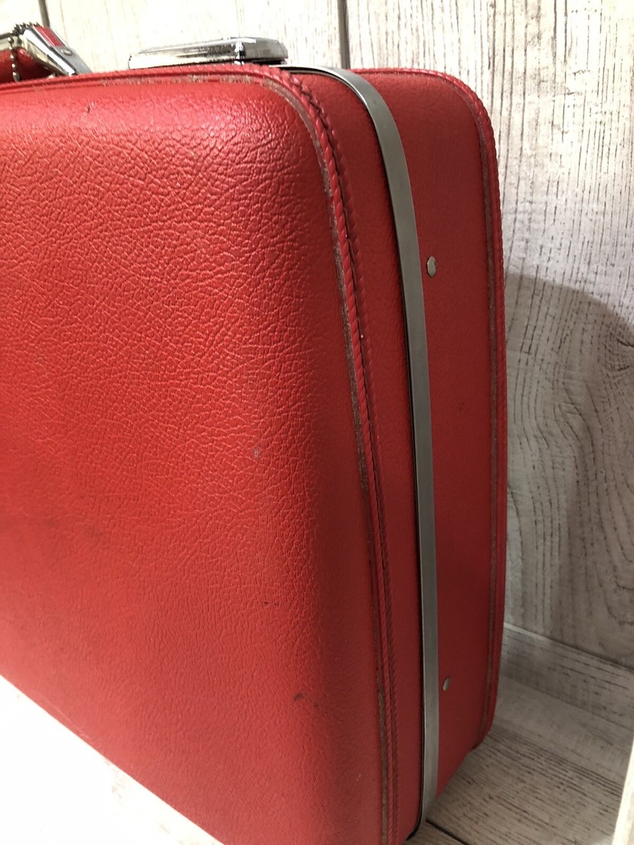 VTG American Tourister Escort Hard Shell Luggage Red 24”x16