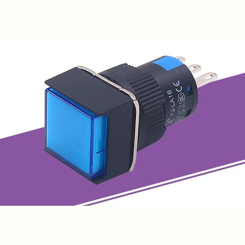 16mm Momentary Push Button Switch with Light DC/AC 12V Self-Lock/Reset Flat Key - Picture 15 of 20