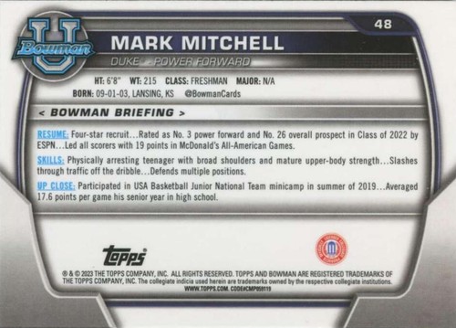 2022-23 Bowman University Chrome #1-100 (You Pick) 1st Prospects - Picture 101 of 203