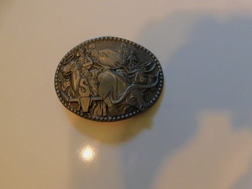 Team Roping belt buckle, new, Zee series award design metal, silver ...