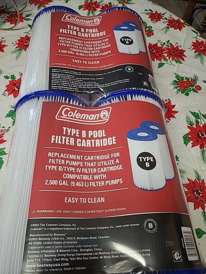 Coleman Type B / Type IV Swimming Pool Filter Pump Replacement Cartridges 4 Pack - Image 2 of 2