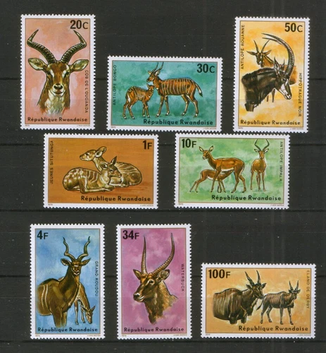 Rwanda 673-80 ** Animals Antelope (1975)