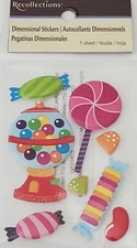 NEW Recollections - GUMBALL MACHINE & CANDY Dimensional Puffy Stickers, 8 Pieces