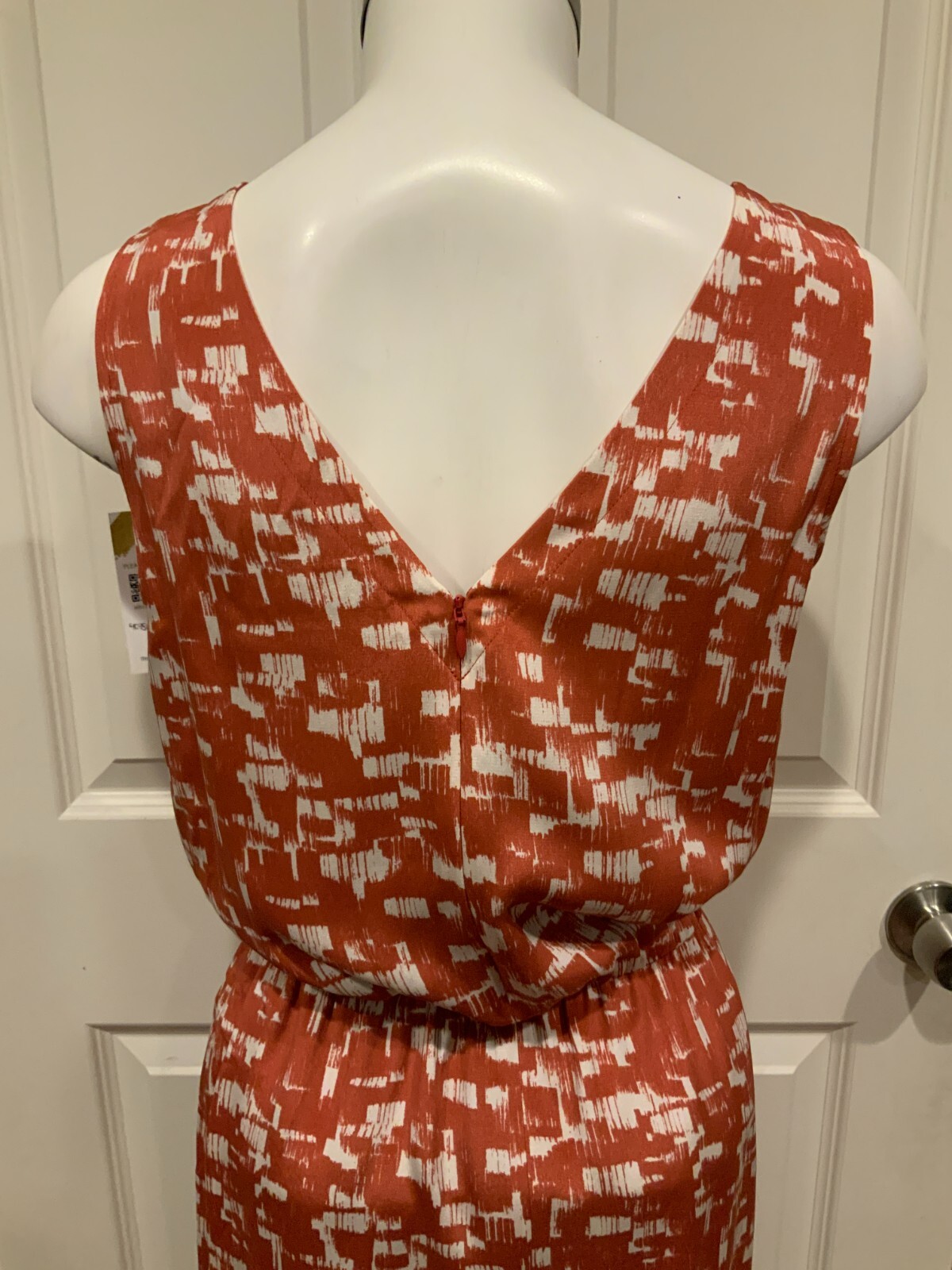 St. John Rust Red & White Patterned Sleeveless Dr… - image 6