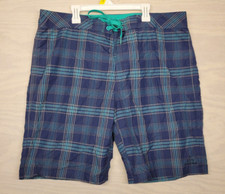 Prana Men's SZ 36 Plaid Board Shorts Swim Trunks Pockets UPF 50 Blue Beach Core
