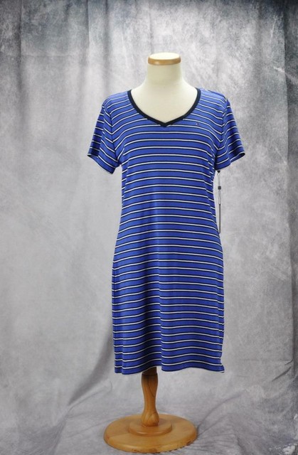 blue striped t shirt dress
