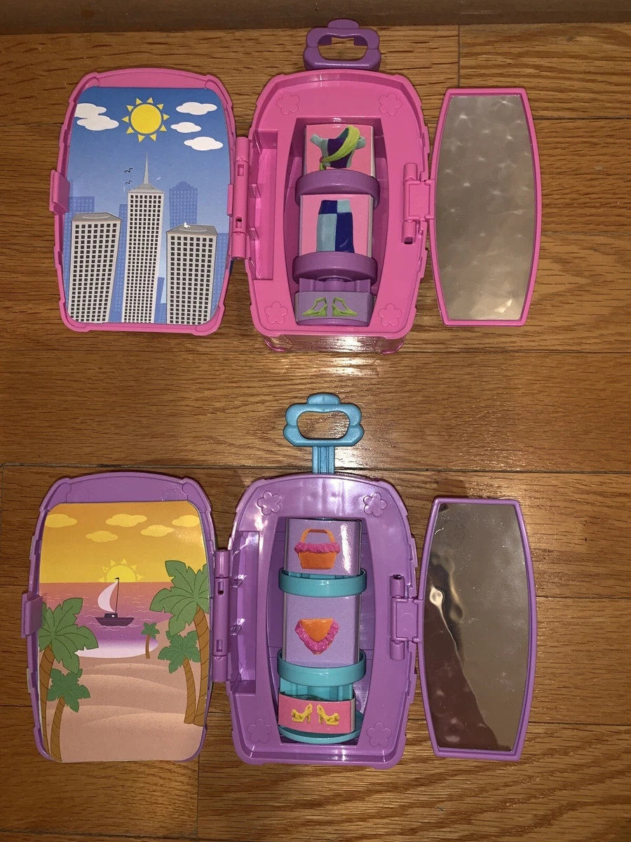 Fashion Polly Pocket Groovy Getaway Suitcase Surprise Playset Pink and  purple