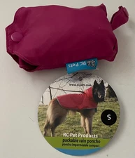 RC Pet Products Small Packable Dog Rain Poncho w/ Pouch