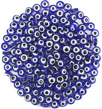 200Pcs Evil Eye Beads for Bracelets Necklace Jewelry Making 8Mm, Blue