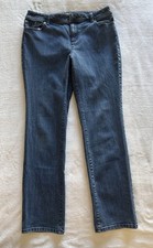 Chico  s Womens Dark Wash Straight Leg Denim Pants Size 1.5 Regular US 10 Medium