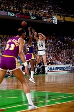 Danny Ainge Boston Celtics passes to the post v Los Angeles Lakers- Old Photo