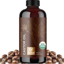 Organic Castor Oil Glass Bottle - 100 Pure Castor Oil Organic Cold Pressed.