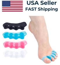 4 Pairs - Silicone Bunion Corrector Toe Separators White, Black, Pink, Blue 