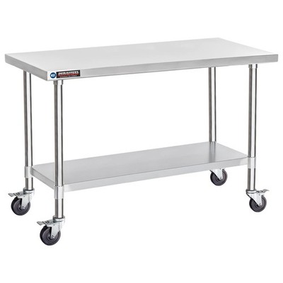 DuraSteel 30x60 NSF Stainless Steel Cart - Heavy Duty Food Prep Table Undershelf