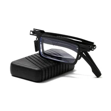 Mens Metal Frame Clear Lens Foldable Reading Glasses Folding Readers with Case