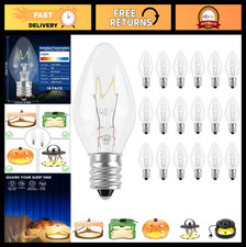18-Pack 7W C7 Night Light Bulbs E12 Base for Salt Lamps, Chandeliers String Li