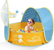 Paddling Pool for Kids & Pets, Kids Ball Pit Tent 3 in 1, Pop Up Wading Pool Ten
