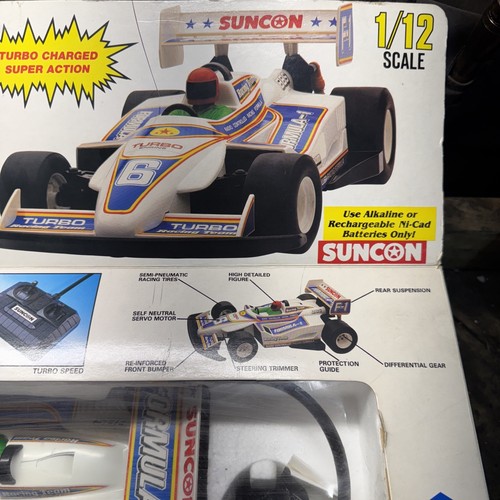 Vtg RC F1 Road Racer Racecar Original Box Formula 1 w/ control Sunoco 80s toy - Picture 9 of 14