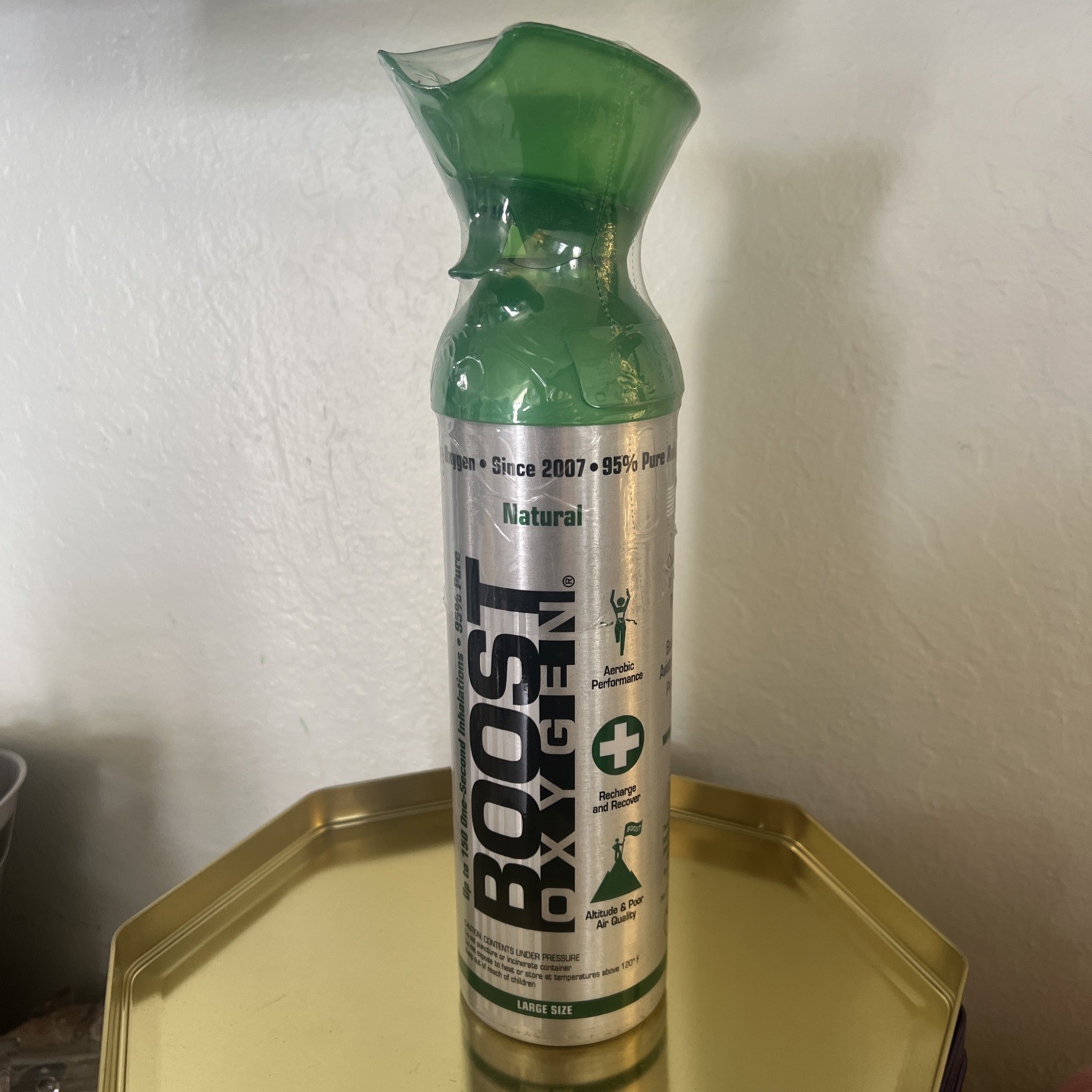 Boost Oxygen 95% Pure Oxygen Natural One Large Canister 6L  150 doses-Large Size