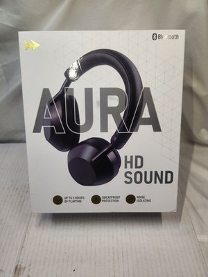 Gabba Goods AURA HD Sound Bluetooth Wireless Headphones Noise Isolation Black