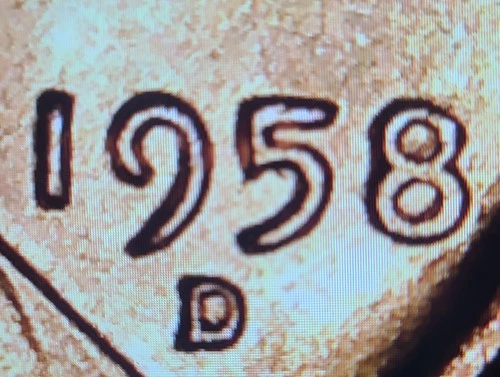 1958D BU Lincoln Wheat Penny Coin DDO Error Coin