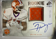 2012 SP Authentic Rookie Auto Patch Dwayne Allen #/885 clemson tigers football
