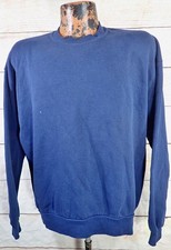 Vintage 90s Jerzees Navy Blue Crewneck Sweatshirt Pullover Mens XL Made in USA