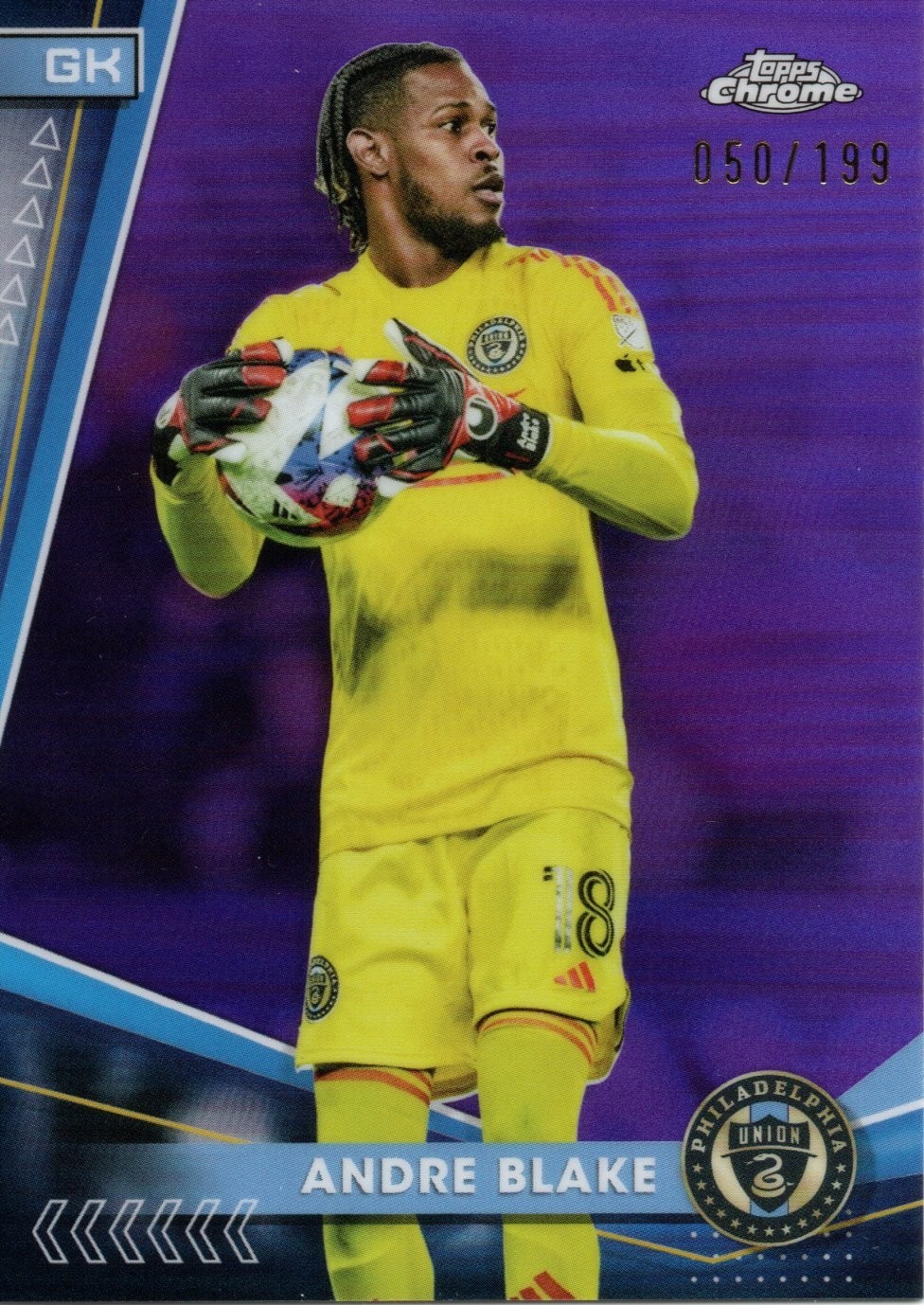 2024 Topps Chrome MLS Purple Refractor /199 Andre Blake #85