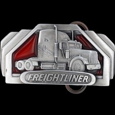 New Freightliner Semi Truck Trucker Big Rig Sleeper Tractor OTR Vtg Belt Buckle