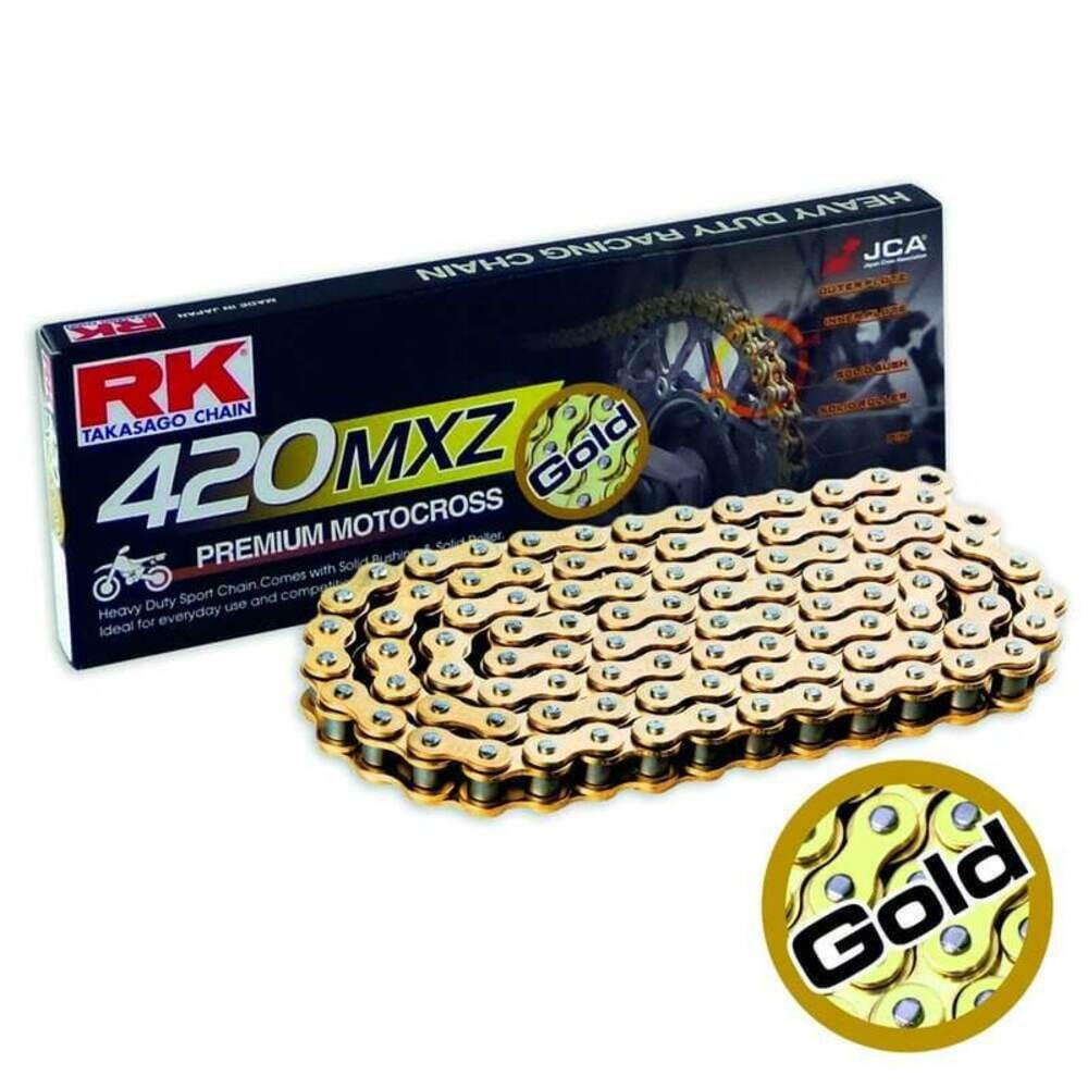 Free Shipping RK GB420MXZ Chain With 118 Links Gold For Motorcycle Parts