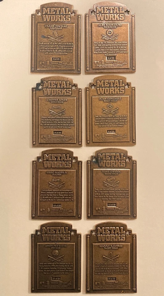 1997 Pinnacle X-Press Metal Works MLB Bronze Card Lot - Image 2 of 4